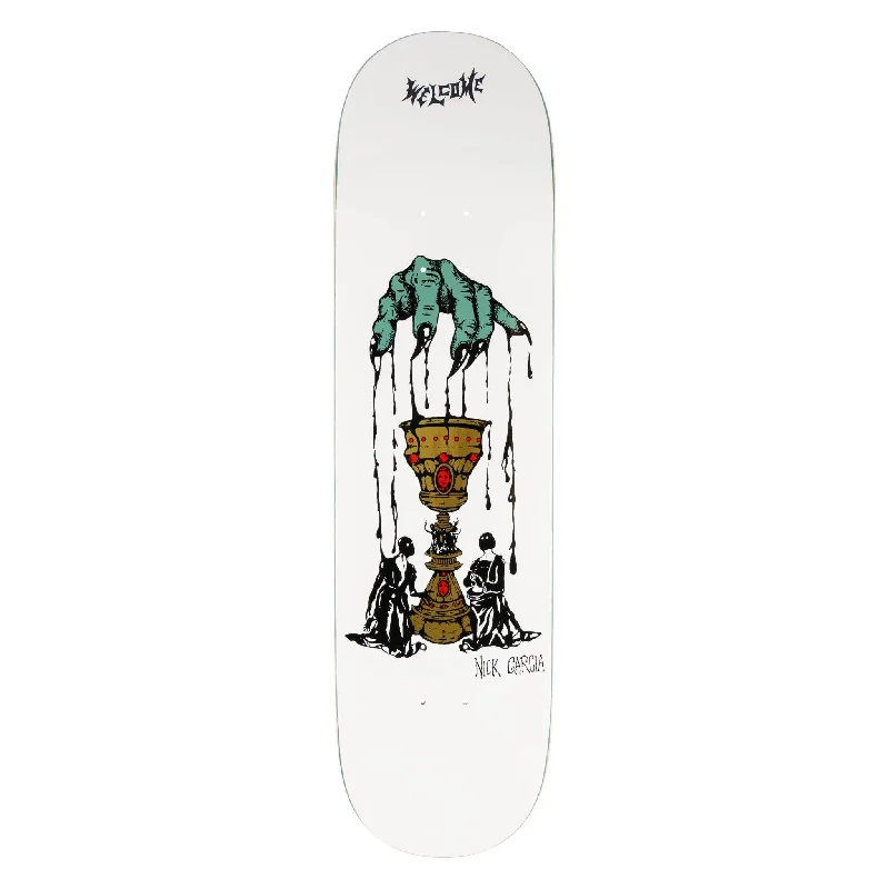 Custom Skateboard Deck For Outdoor Skating Gear-Nick Garcia Chalice on Popsicle - 8.38" - White