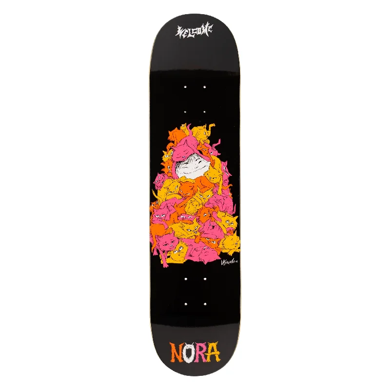 Personalized Skateboard Deck For Team Graphics-Nora Vasconcellos Purr Pile on Popsicle - Black -  7.75"