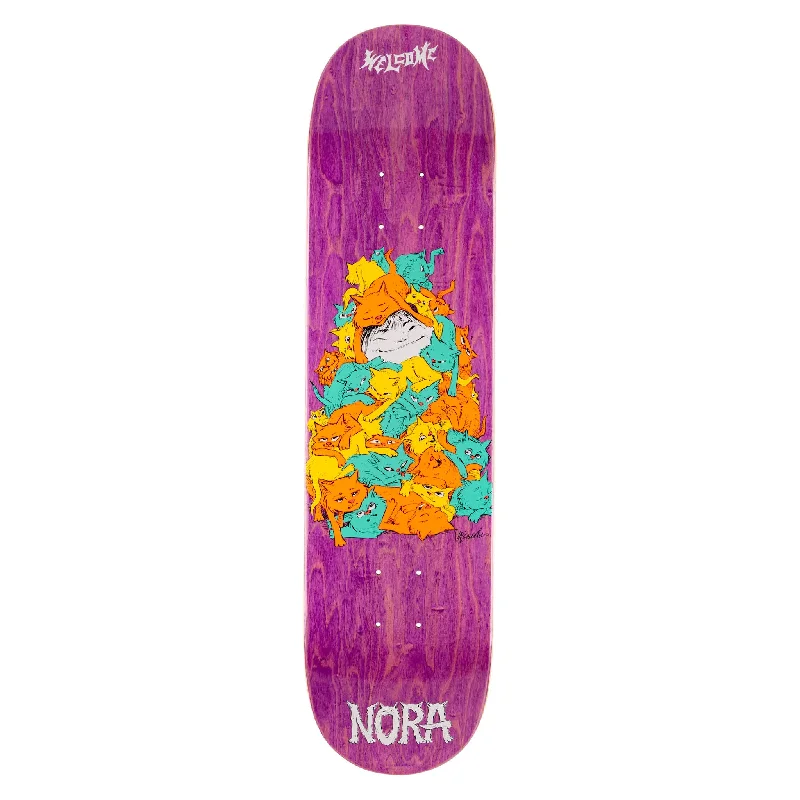 Custom Skateboard Deck With Premium Wood-Nora Vasconcellos Purr Pile on Popsicle - Purple Stain -  7.75"