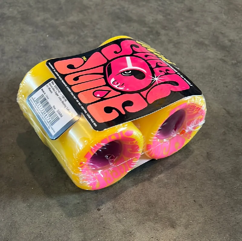 Hard Skateboard Wheels For Heavy Riders-OJ WHEELS - MINI SUPER JUICE - BLAZING YEL - 55mm 78a