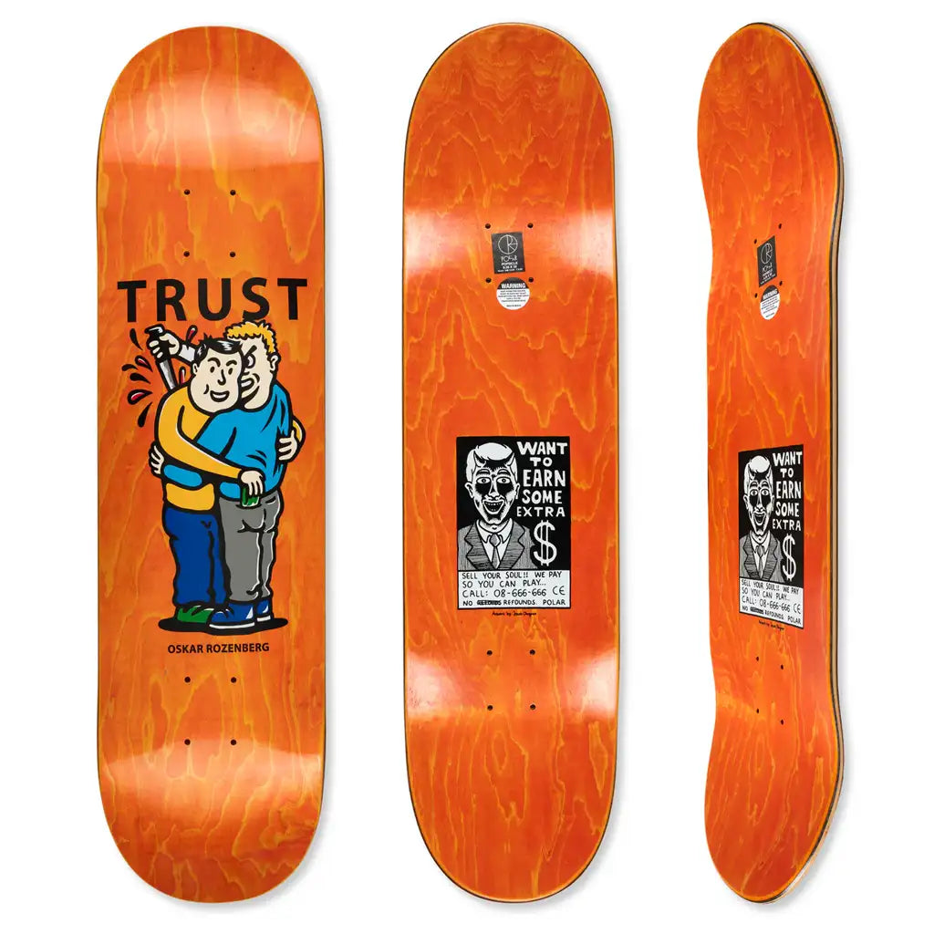 Custom Skateboard Deck With Professional Graphics-Polar Oskar Rozenberg Trust Skateboard Deck Veneer