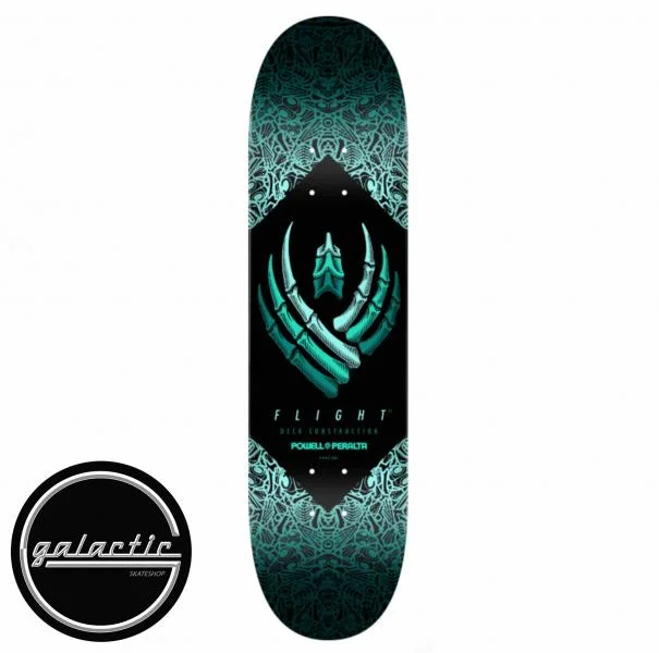 Personalized Skateboard Deck For Outdoor Use-Powell Flight 243 K20 Bones Teal Deck 8.25"