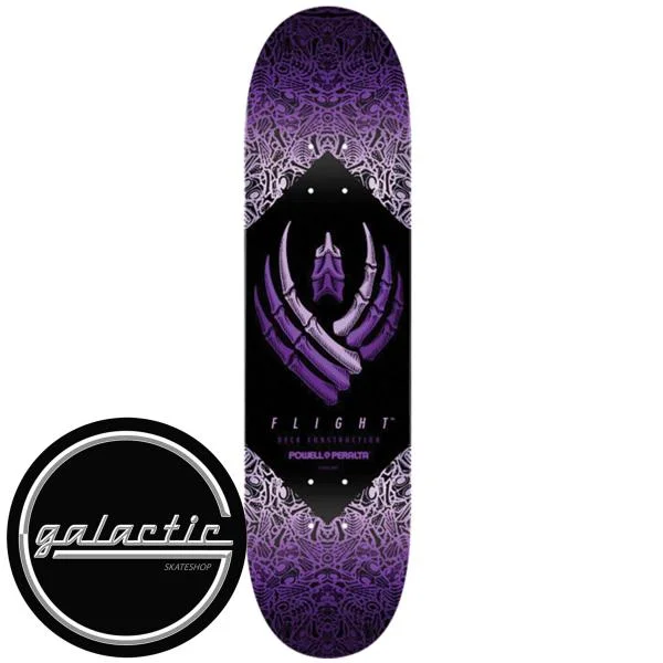 Personalized Skateboard Deck For Signature Graphic Design-Powell Flight 244 K20 Bones Purple Deck 8.5"