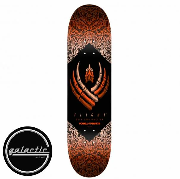 Personalized Skateboard Deck For Skateparks-Powell Flight 249 K20 Bones Orange Deck 8.5"