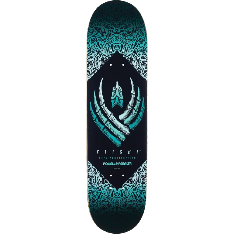 Personalized Skateboard Deck For Long Rides-Powell Peralta - Bones Flight Deck - Teal - 8.25