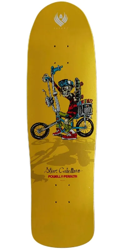 Custom Skateboard Deck For Beginner Skaters-Powell-Peralta Flight Steve Caballero Chopper Bike Skateboard Deck - Yellow - 9.00"