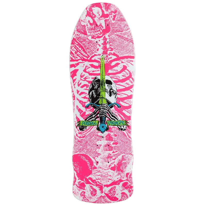 Custom Skateboard Deck For Tailored Fit-Powell-Peralta Geegah Skull & Sword 7 Skateboard Deck - Hot Pink - 9.75"