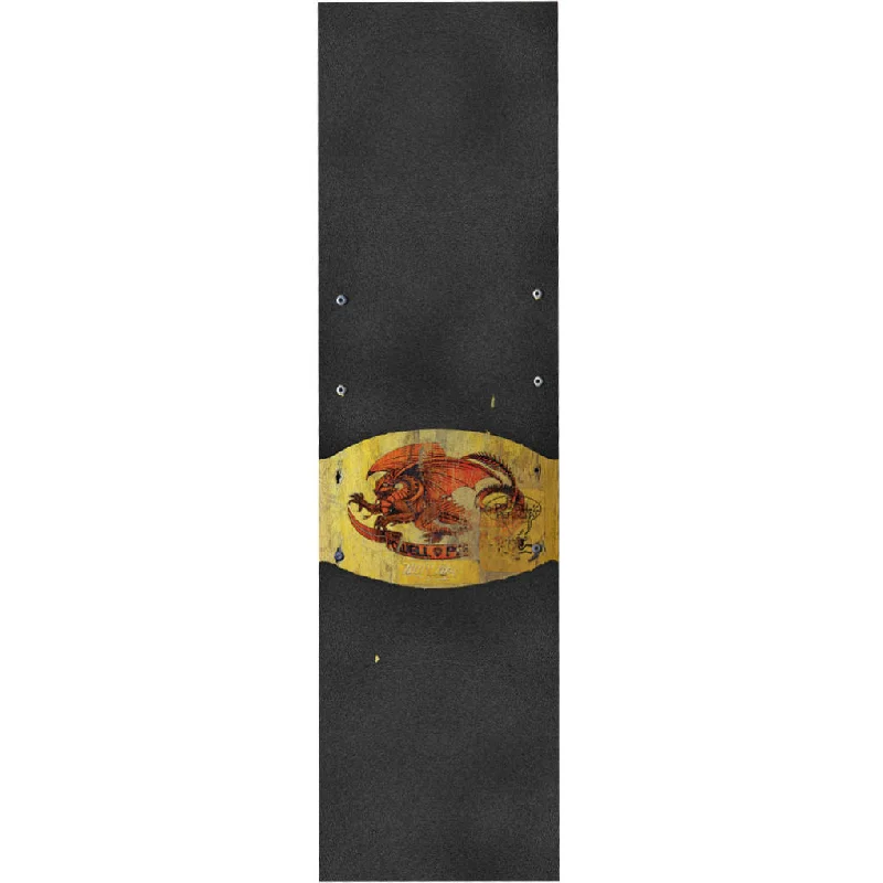 Skateboard Grip Tape For Fast Street Skating-Powell Peralta Grip Tape Oval Dragon Yellow