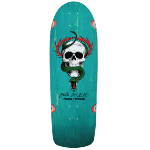 Custom Skateboard Deck For Professional Skaters-Powell Peralta Mike McGill Skull & Snake Teal Stain Skateboard Deck 10"