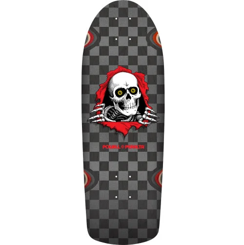 Personalized Skateboard Deck For Skateboarding Culture-Powell Peralta OG Ripper Checker Silver/Black Checker Reissue Skateboard Deck 10"