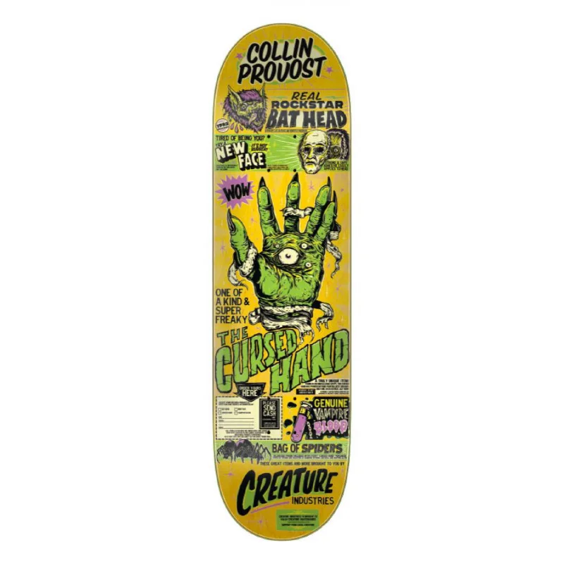 Custom Skateboard Deck For Special Events-Provost Cursed Hand Deck 8.47"