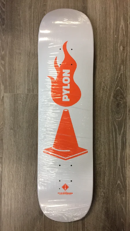 Custom Skateboard Deck For Shredding-Pylon White/Orange 8.0 Deck