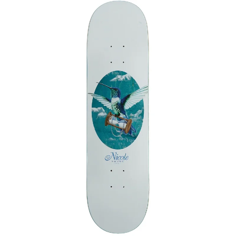 Custom Skateboard Deck For Custom Logo Designs-Real Nicole Time Flies Skateboard Deck - White - 8.25"