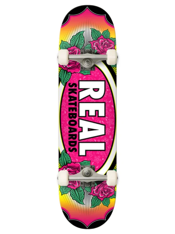 Custom Skateboard Deck With Colorful Designs-Roses Oval Pink 8'' Complete Skateboard Deck