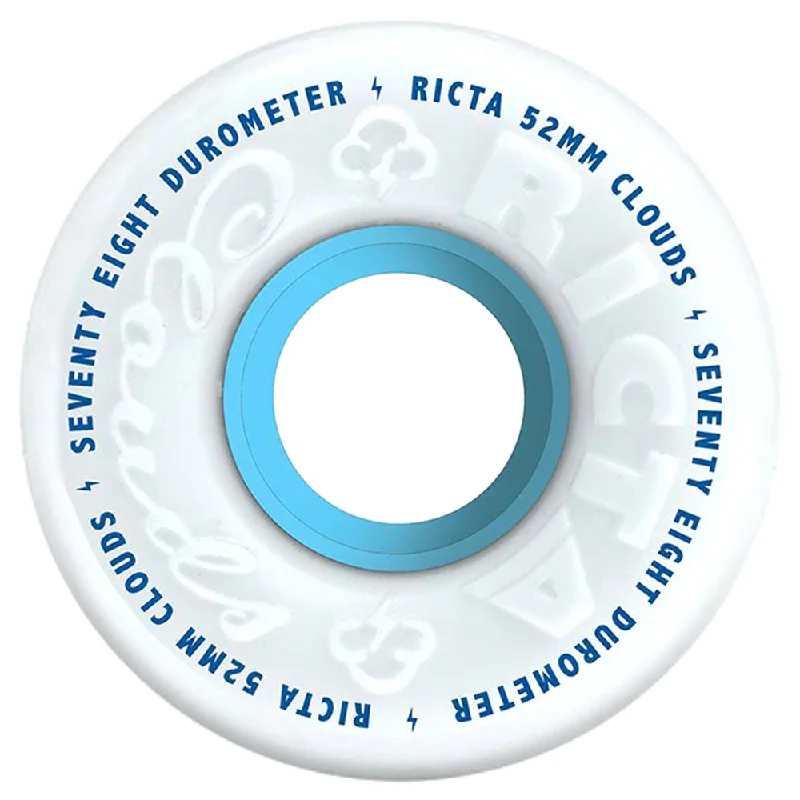 Skateboard Wheels For Rough Terrain-Ricta Clouds 78a Skate Wheels - White Blue