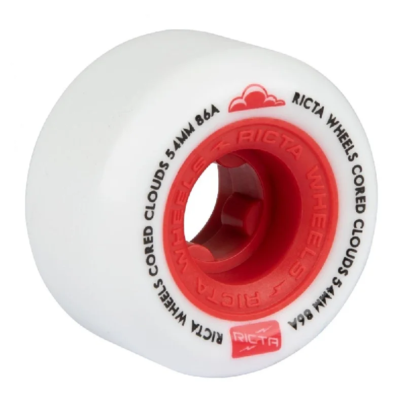 Smooth Skateboard Wheels For Street-Ricta Cored Clouds 86a Skate Wheels - White Red