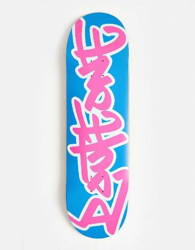 Custom Skateboard Deck For Skateparks-Route One Bricks Tag Skateboard Deck - Blue/Pink