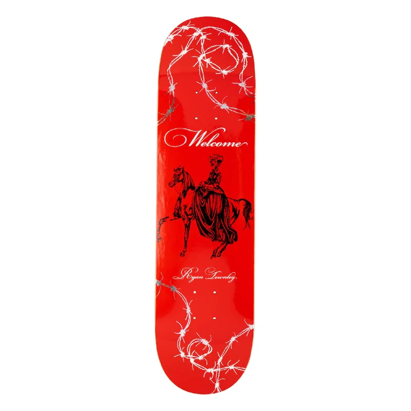 Personalized Skateboard Deck For Advanced Skaters-Ryan Townley Cowgirl on Popsicle - Red/Silver Foil - 8.25"