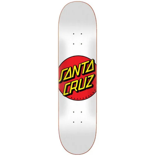 Custom Skateboard Deck For Custom Cuts-Santa Cruz Classic Dot Skateboard Deck White 8.0"