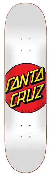 Personalized Skateboard Deck For Board Collectors-Santa Cruz Classic White Dot Deck 8 in