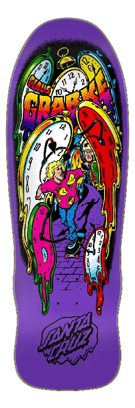 Custom Skateboard Deck For Collectible Boards-Santa Cruz Grabke Melting Clocks Reissue Deck - 9.7in X 29.4in