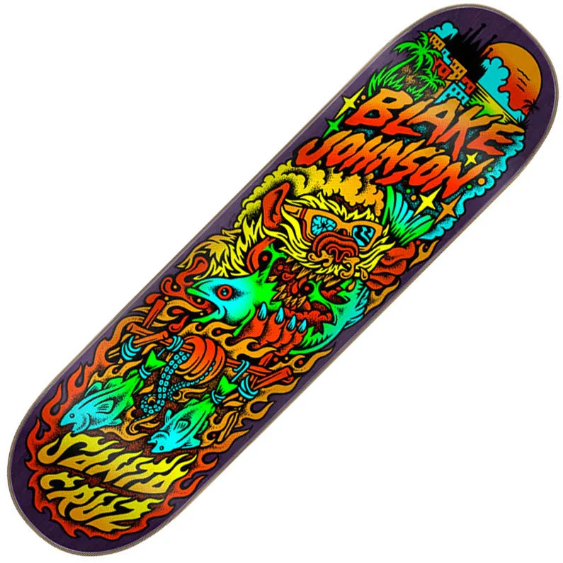 Personalized Skateboard Deck For Indoor Skating-Santa Cruz Johnson Beach Wolf Two Deck 8.375"