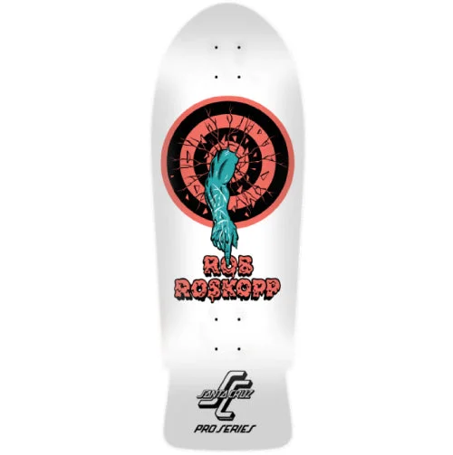 Custom Skateboard Deck For Custom Color Patterns-Santa Cruz Roskopp One Shaped Reissue Skateboard Deck White 10.35"