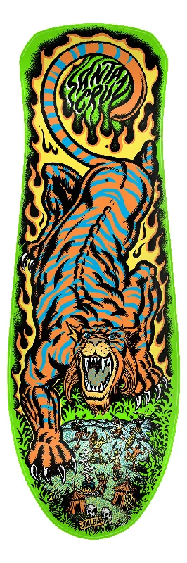 Personalized Skateboard Deck For Urban Riders-***Pre-Order*** Santa Cruz - Salba Tiger Reissue - Neon Green - 10.3