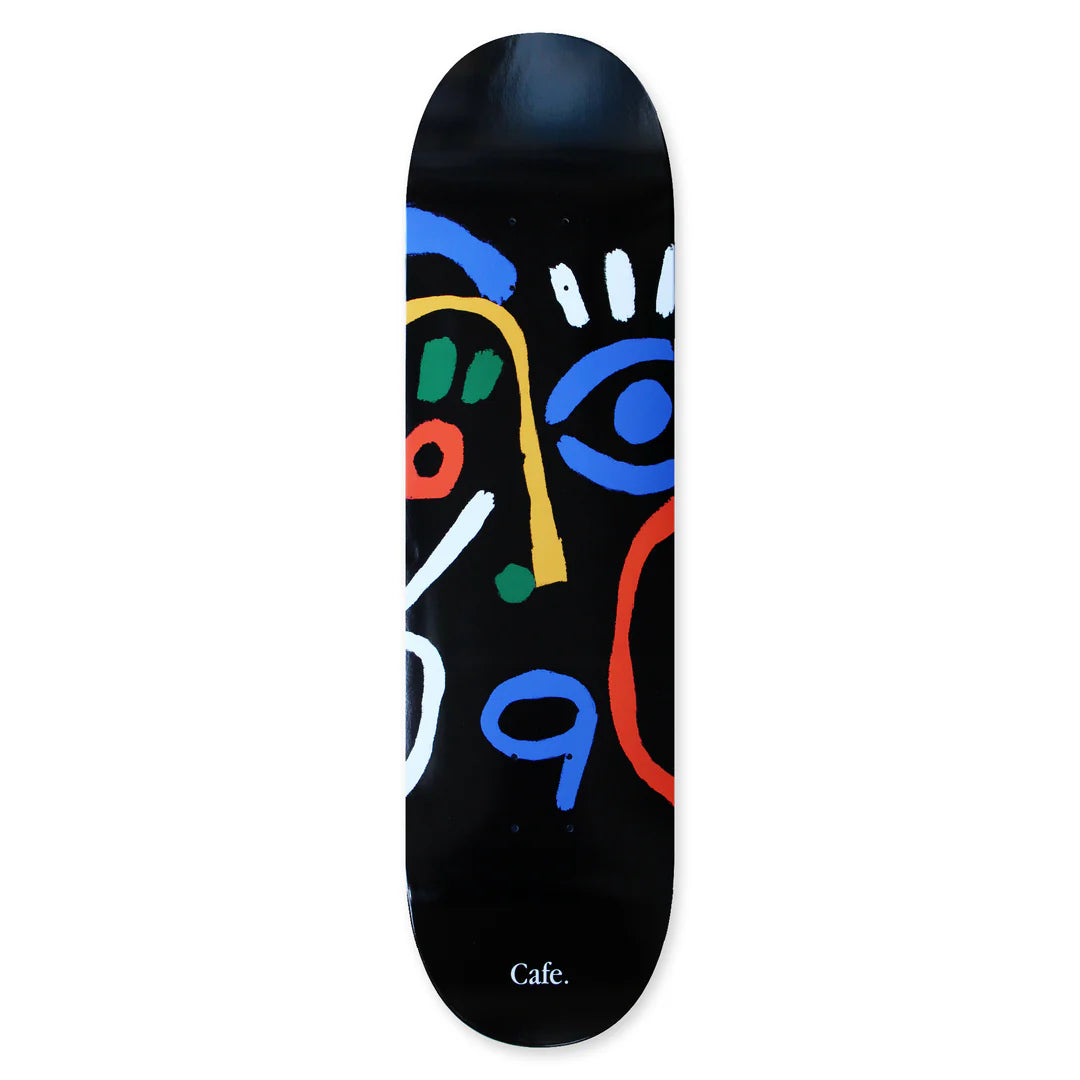 Personalized Skateboard Deck For Long Rides-Skate Cafe Marcello Skateboard Deck (Black) - 8.25