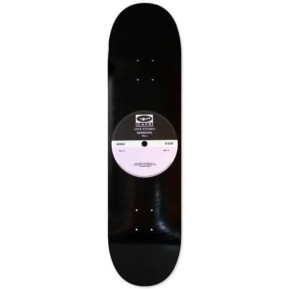 Custom Skateboard Deck With Professional Graphics-Skateboard Cafe 45 Black/Lavender Skateboard Deck - 8.25