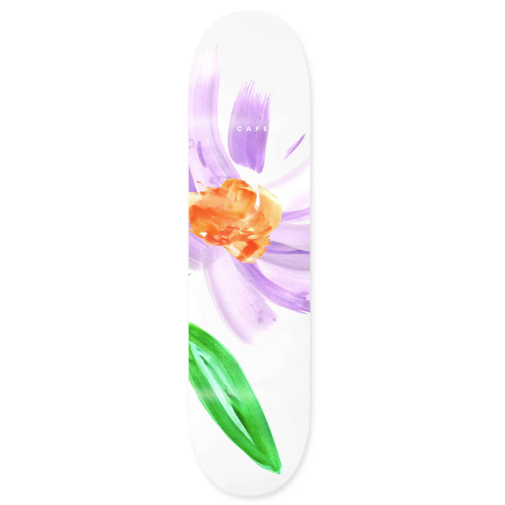 Personalized Skateboard Deck For Top Performance-Skateboard Cafe Floral (White) Skateboard Deck - 8.375