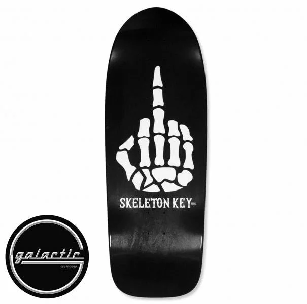 Custom Skateboard Deck For Trick Skaters-Skeleton Key MFG With All Due Respect Shaped Skateboard Deck