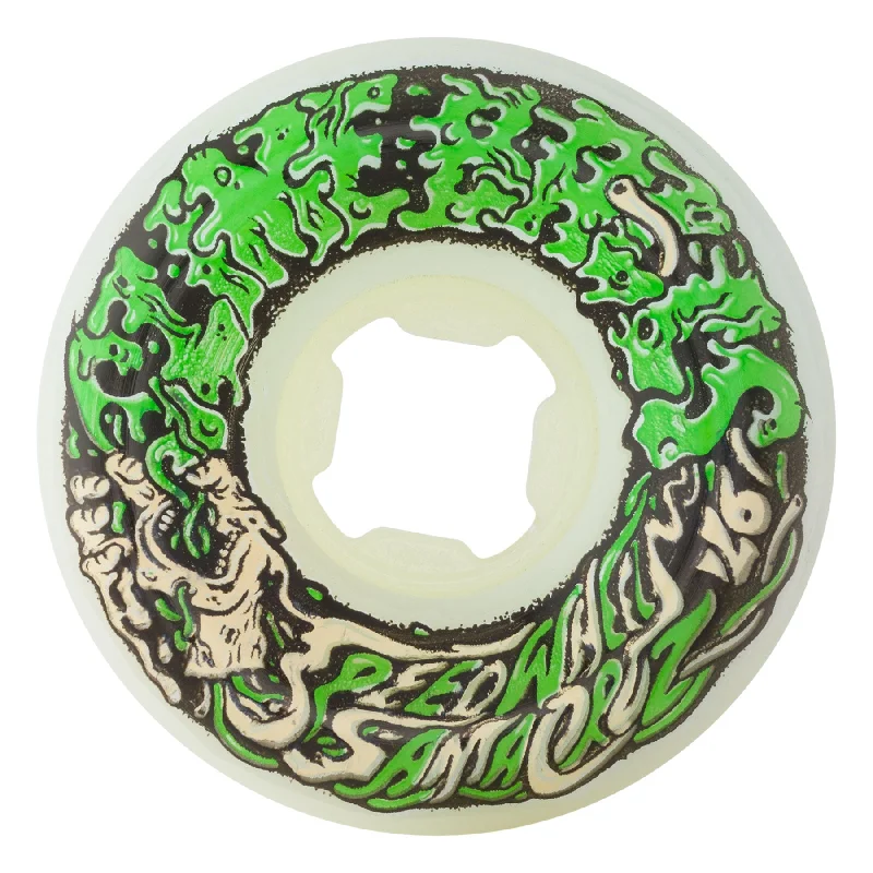 Soft Skateboard Wheels For Beginner Tricks-Slime Balls - Vomit Mini - White/Green - 97A/54MM