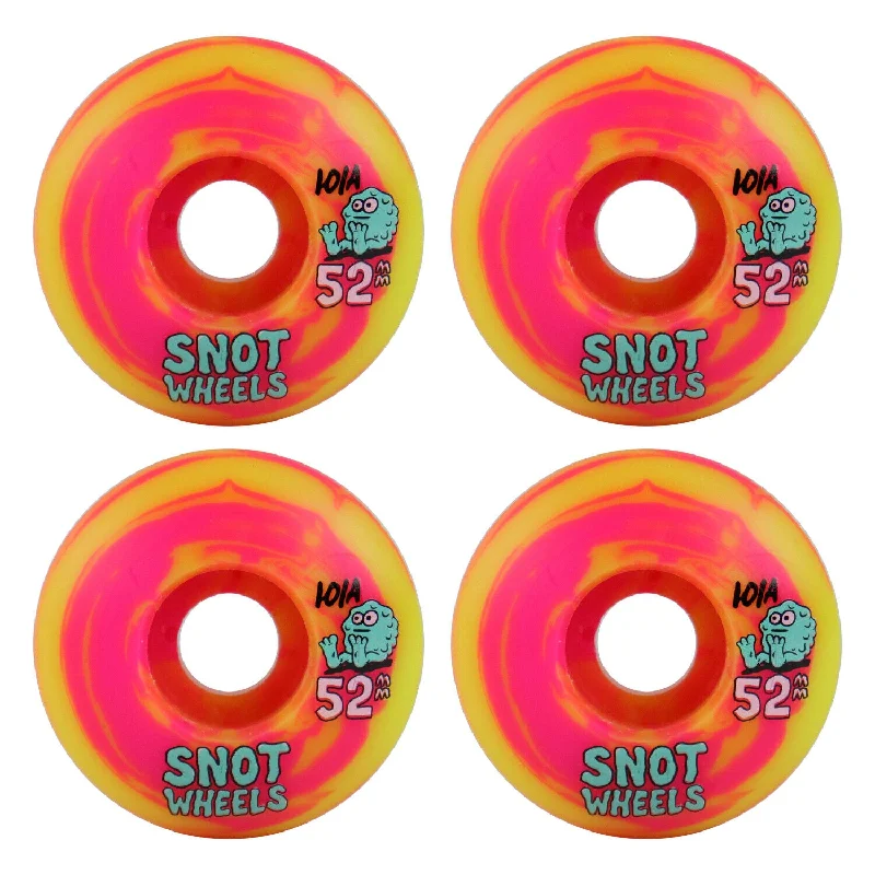 Colorful Skateboard Wheels For Custom Skate-Snot Wheel Co Swirl 52MM 101A - Pink/Yellow Swirl