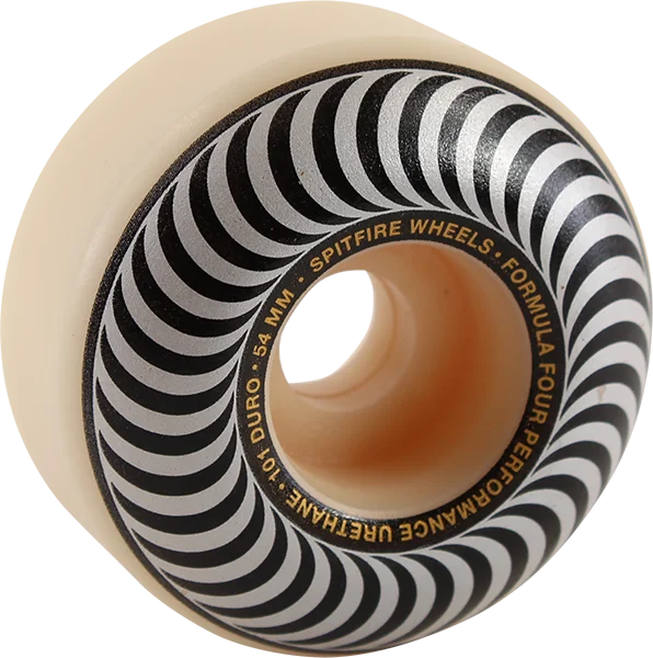 Custom Skateboard Wheels For Park Skating-Spitfire - Formula 4 - Classic Swirl - 101a/54mm - WHT w/Silver