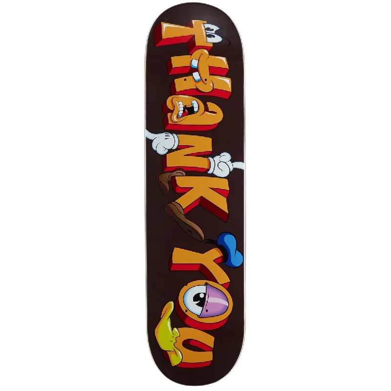 Custom Skateboard Deck For Modern Skaters-Thank You Tooned Skateboard Deck - Brown - 8.00"