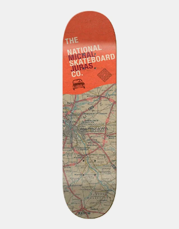 Custom Skateboard Deck For All Ages-The National Skateboard Co. Michal Warsaw Map MC Skateboard Deck - 8"