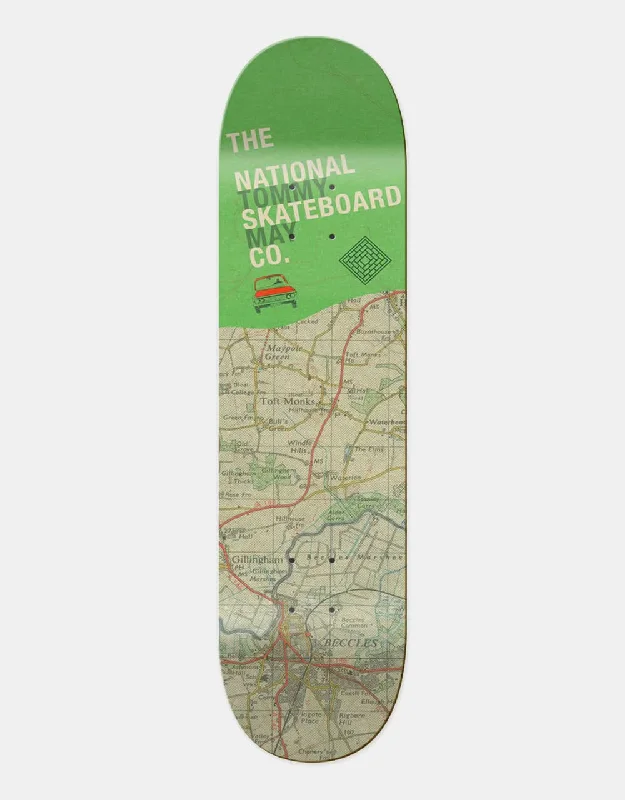 Custom Skateboard Deck For Street Skating-The National Skateboard Co. Tommy Toft Monks Map HC Skateboard Deck - 8.5"