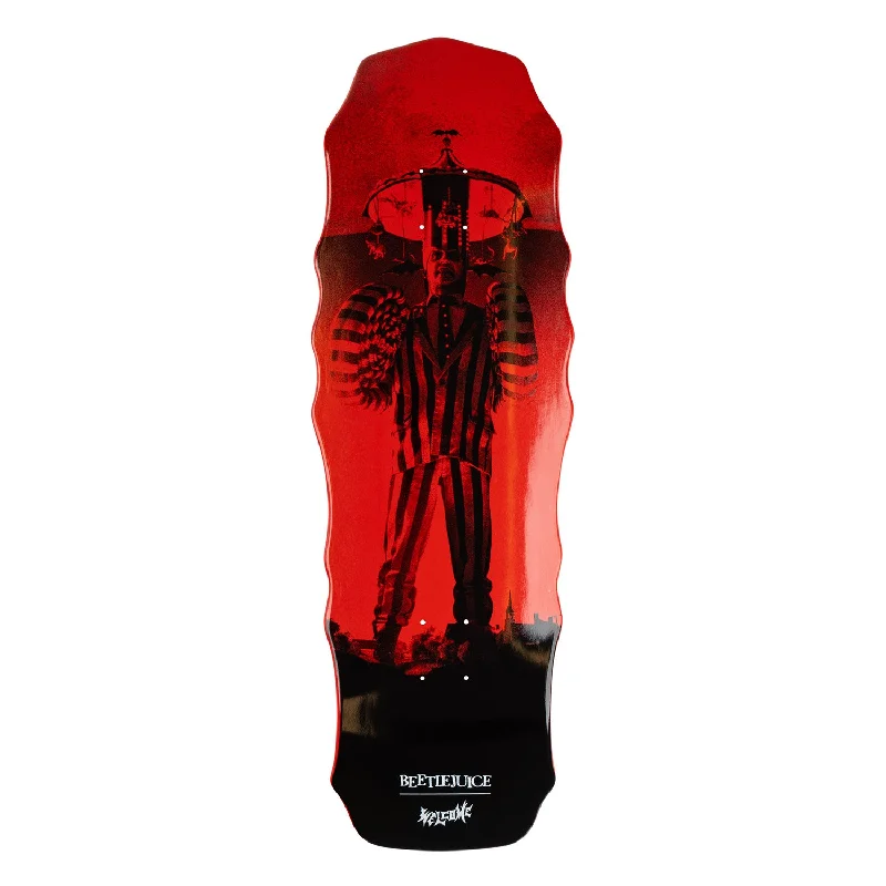 Custom Skateboard Deck For Custom Size Options-Welcome Beetlejuice Carousel on Widow Red Dip Deck 10.0"