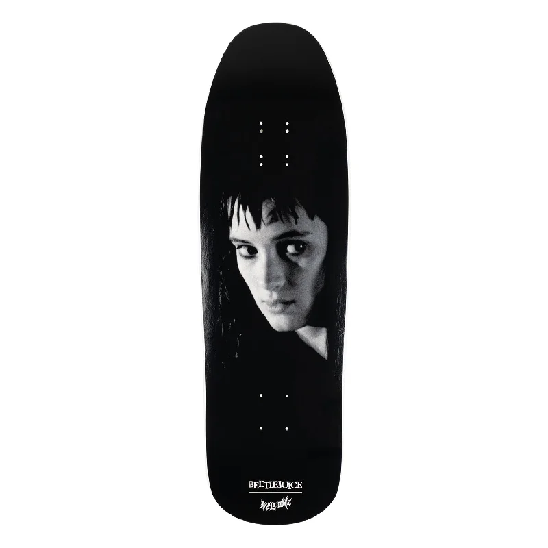 Custom Skateboard Deck For Skate Deck Art-Welcome Beetlejuice Lydia on Gaia Black/White Dip 9.69"