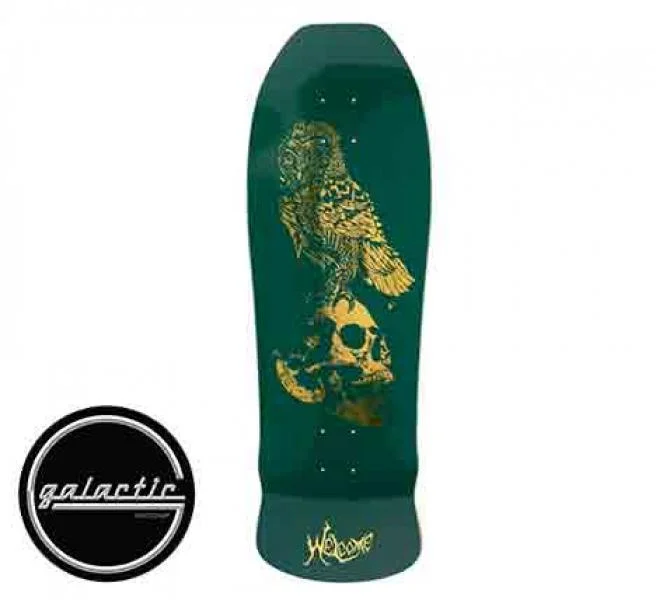 Custom Skateboard Deck For Trendy Styles-Welcome Bird Brain on Early Grab Emerald/Gold Foil 10.0"