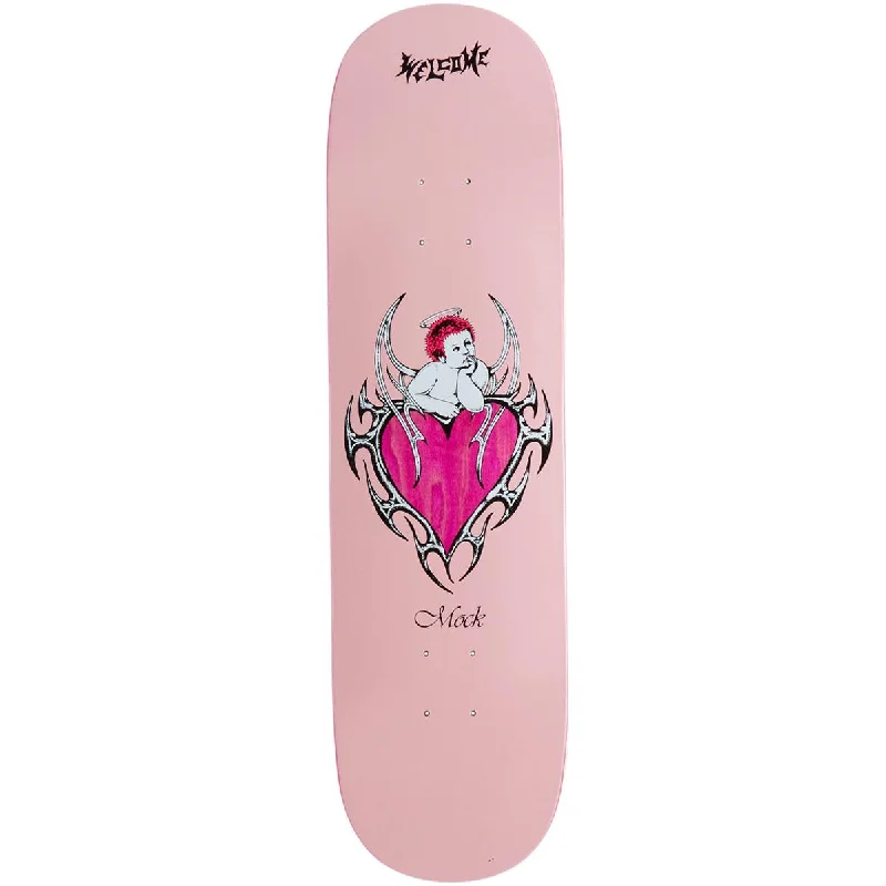 Personalized Skateboard Deck For Signature Graphic Design-Welcome Cupid On An Island Skateboard Deck - Pink - 8.38"