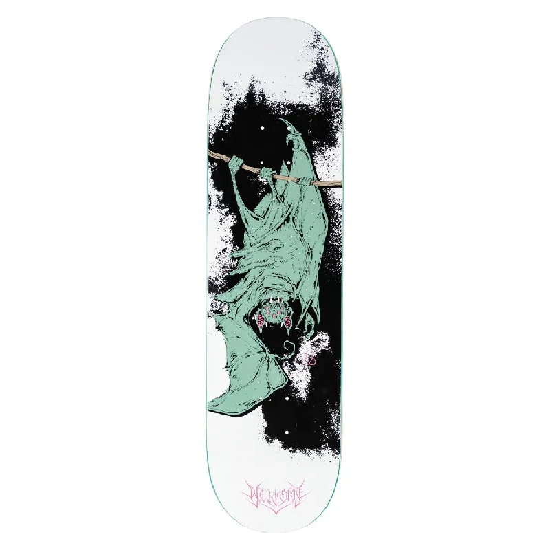 Custom Skateboard Deck For Skating Tricks-Welcome Infinitley Batty Skateboard Deck - White/Black - 8.50"