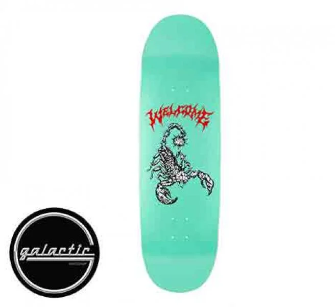 Personalized Skateboard Deck For Artistic Skaters-Welcome Mace On Boline 2.0 Teal Glitter Deck 9.5"