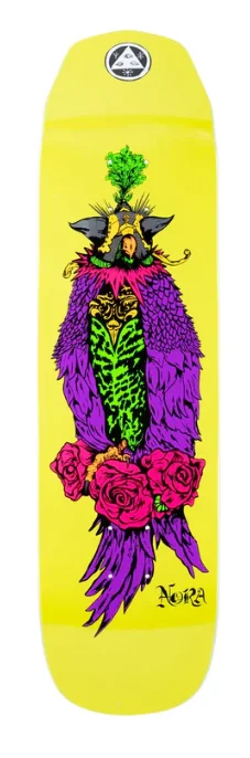 Custom Skateboard Deck For Special Orders-Welcome Peregrine on Wicked Queen Green Yellow Deck 8.125 in