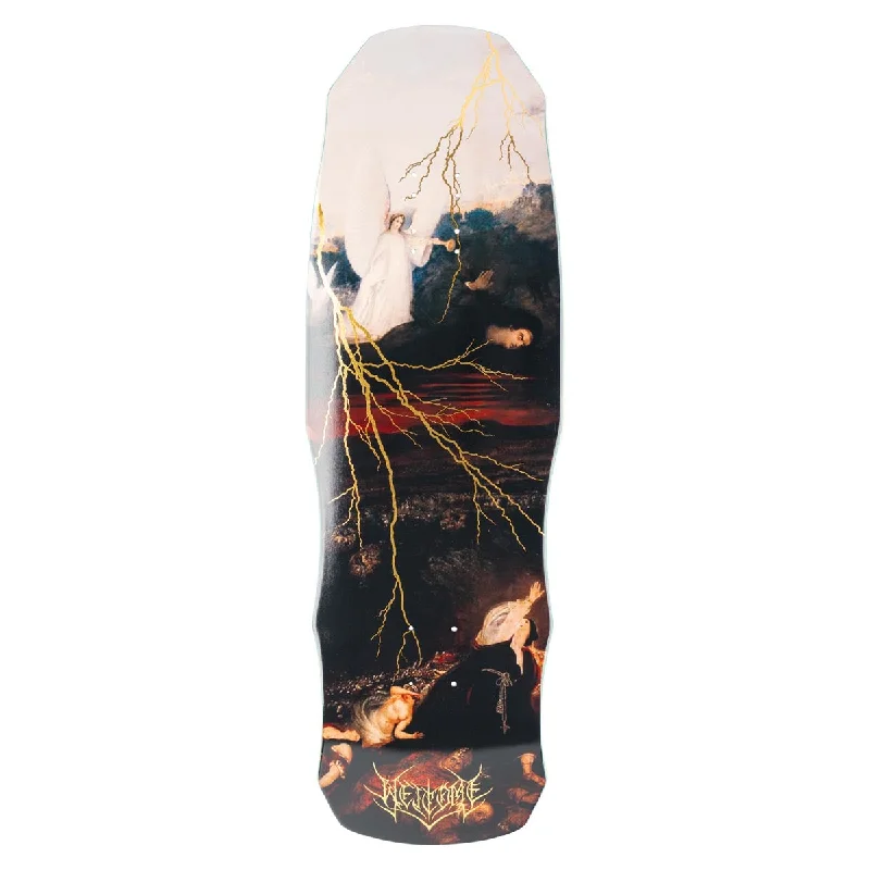 Custom Skateboard Deck For Trendy Styles-Welcome Rapture On A Dark Lord Skateboard Deck - Gold Foil - 9.85"