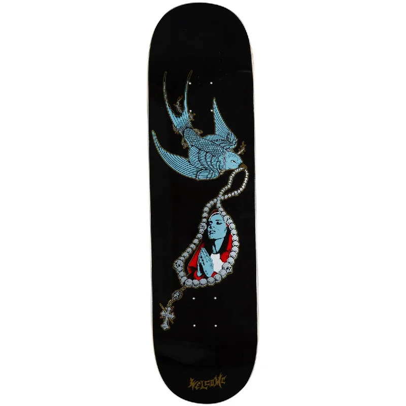 Personalized Skateboard Deck For Creative Skating-Welcome Rosary On A Popsicle Skateboard Deck - Black/Gold Foil - 8.25"