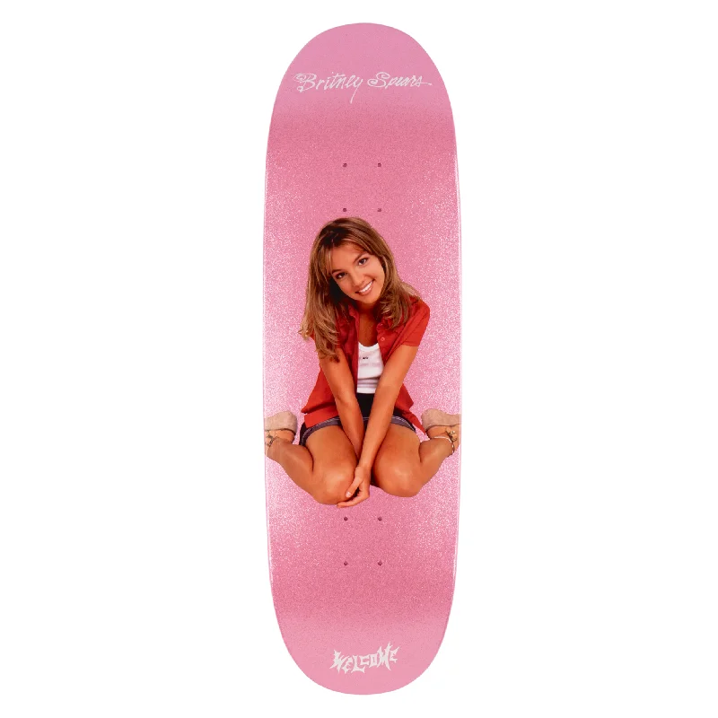 Personalized Skateboard Deck For Signature Graphic Design-Welcome X Britney Spears Baby One More Time On Boline 2.0 Skateboard Deck Pink Glitter - 9.5"