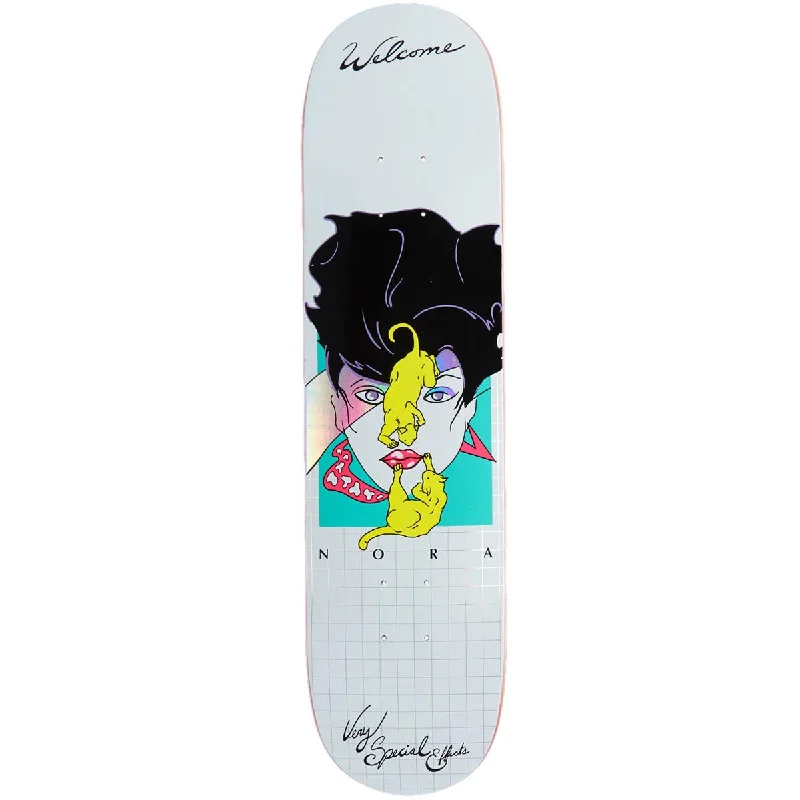 Custom Skateboard Deck For Street Style Fashion-Welcome Special Effects Nora Skateboard Deck - White/Prism Foil - 7.75"