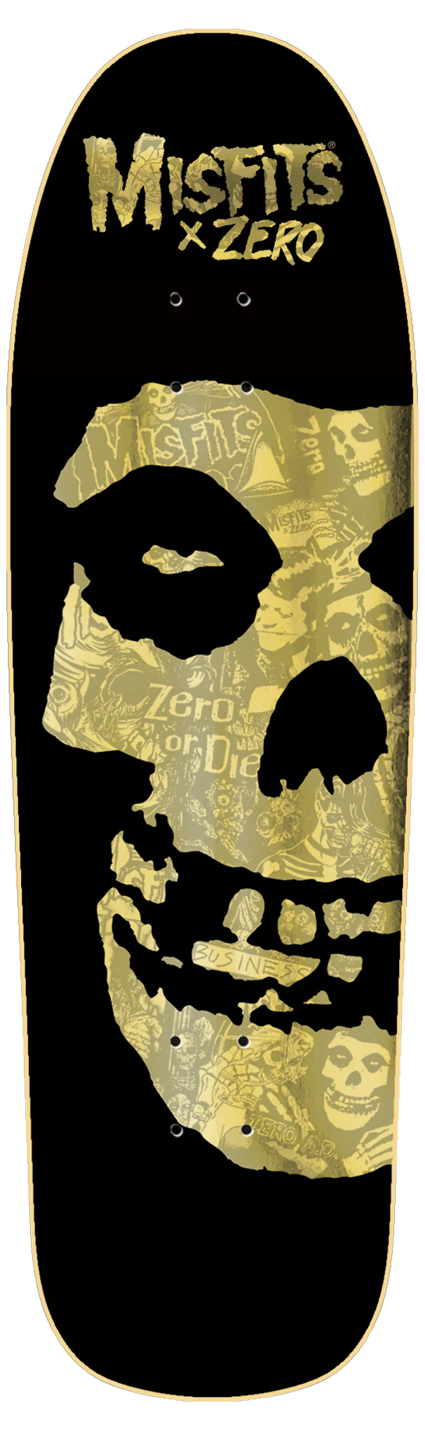 Personalized Skateboard Deck For Professional Skate Design-Zero - Fiend Skull Collage - Gold Foil - Shaped - 9.25